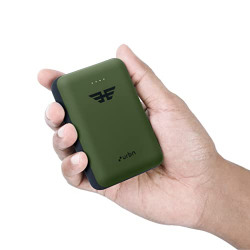 URBN 10000 MAH LI-POLYMER ULTRA COMPACT POWER BANK | 12W FAST CHARGE | DUAL USB OUTPUT | TYPE C | MICRO INPUT | POCKET SIZE (CAMO)