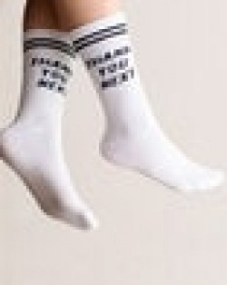 Typographic Print Mid-Calf Length Socks