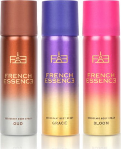 FRENCH ESSENCE COMBI PACK OF BLOOM,OUD,GRACE DEODORANT SPRAY - FOR WOMEN(50 ML, PACK OF 3)