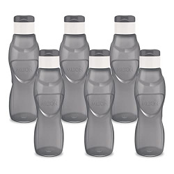MILTON ACE FLIP PLASTIC WATER BOTTLE SET OF 6, 1 LITRE EACH, GREY | SPORTS | GYM | HOME | KITCHEN | TRAVEL BOTTLE | HIKING | TREKING | REUSABLE