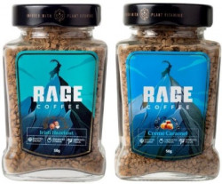 RAGE Coffee Combo Pack of 2 - Irish Hazelnut & Creme Caramel Flavoured Coffee 50 Gms Each Instant Coffee(2 x 50 g, Hazelnut Flavoured)