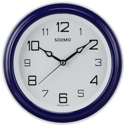 AMAZON BRAND - SOLIMO ABSTRACT WALL CLOCK | ROUND | PLASTIC | 8 INCH | BLUE