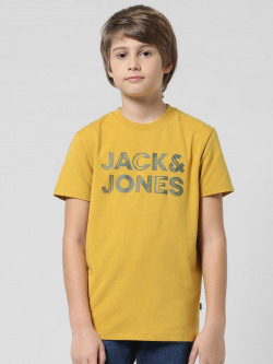 JACK & JONES JUNIOR BOYS TYPOGRAPHY PRINTED SHORT SLEEVES REGULAR T-SHIRT