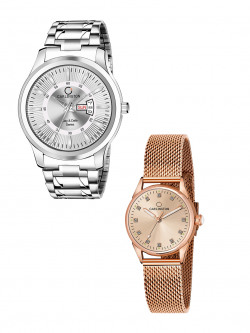 CARLINGTON Bracelet Style Straps Analogue Couple Watches