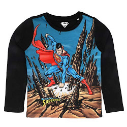 SUPERMAN BY WEAR YOUR MIND BOY'S PLAIN REGULAR LONG SLEEVE TOP (WB.SM.BTF015.2_MULTICOLOUR 7-8Y)