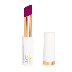 MYGLAMM LIT CREAMY MATTE LIPSTICK-FRENCH 75 (PURPLE)- 3.7GM |CREAMY MATTE LIPSTICK | LONG-LASTING & SMUDGE-PROOF | VEGAN & CRUELTY-FREE