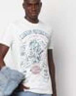 REGULAR FIT TYPOGRAPHIC PRINT CREW-NECK T-SHIRTF