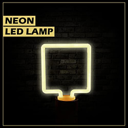 LEXTON NEON LED LAMP |SQUARE NEON BULB | E27, 4W | WITH HOLDER |FOR INDOOR DECORATIONS | WARM WHITE, PACK OF 1