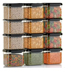 TEX-RO AIR TIGHT CONTAINERS FOR KITCHEN ORGANIZER STORAGE SET, KITCHEN ACCESSORIES ITEMS KITCHEN STORAGE SET PANTRY ORGANIZATION AND KITCHEN STORAGE (500 ML PACK OF 4)