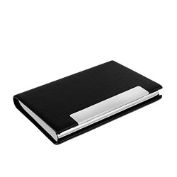 OFIXO CARD HOLDER CREDIT CARD PACKAGE CARD HOLDER BUSINESS CARD CASE BLACK LEATHER VISITING (OFX-1182)