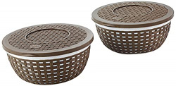 NAKODA DECENT CONTAINER STORAGE CONTAINER & ORGANIZER SET FOR KITCHEN, REFRIGERATOR & HOME USE,1600 ML SET OF 2 PCS, (20.5(D) X 8.6) CM