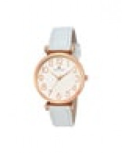 Women CK301 RGOLD WHT Analogue Watch with Leather Strap