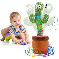 Goyal's Dancing Cactus Talking Toy, Wriggling, Singing & Repeating What You Say, Funny Education Toy for Babies & Kids - Green (Rechargable)