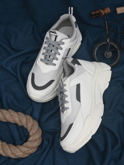 HERE&NOW Women White Colourblocked Lightweight Sneakers