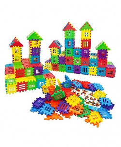 FunBlast Building Blocks For Kids, House Building Blocks with Windows, Block Game For Kids (Multicolor, Big Size) - 72 Pieces