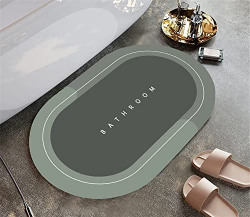 JIALTO 1 PCS PREMIUM BATHROOM MAT - HIGHLY ABSORBENT, NON-SLIP DOOR MATS FOR HOME USE - DURABLE AND EASY TO CLEAN FLOOR MAT FOR ENHANCED SAFETY (40X60CM, GREEN MAT)