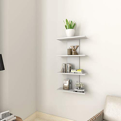 AMAZON BRAND - SOLIMO IVY ENGINEERED WOOD WALL SHELF (WHITE , SET OF 2 SHELVES)