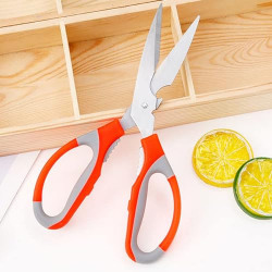 KUBER INDUSTRIES MULTIPURPOSE KITCHEN SCISSORS FOR HOME & GARDENING NEEDS|HIGH GRADE STAINLESS STEEL BLADES|PRECISION GROUND EDGE|K024||ORANGE
