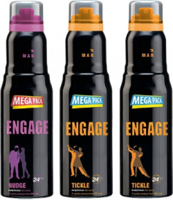 ENGAGE DEO COMBO 1 NUDGE 220ML AND 2 TICKLE 220ML DEODORANT SPRAY - FOR MEN(660 ML, PACK OF 3)