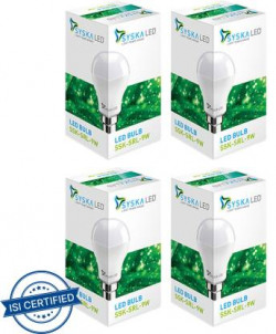 SYSKA 9 W STANDARD B22 LED BULB(WHITE, PACK OF 4)