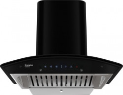Crompton CHD-ISC60BFE-EC Auto Clean Curved Glass 60 cm| Free Installation| Intelli Auto Clean| Low Noise Wall Mounted Chimney(Black 1417 CMH)