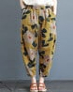 FLORAL PRINT FLARED PALAZZOS WITH INSERT POCKETS