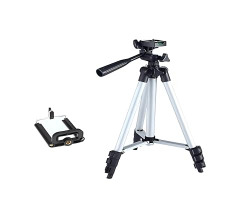 Oblivion Portable Aluminium Tripod, Professional 3-Way Head with Height Adjustable Mobile Phone Holder Mount, Carry Bag and Accessory Hook for Smartphones and GoPro - The Ultimate Travel