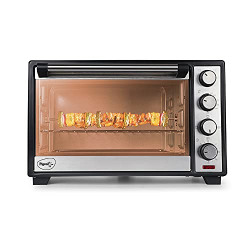 Pigeon Oven Toaster Grill (12624) 30 Liters OTG with Rotisserie, Oven Toaster and Grill for Grilling and Baking Cakes (Grey), Standard