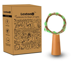 LEXTON CORK LIGHT | BOTTLE LIGHT | COPPER STRING LIGHT | CORK STRING LIGHT | FOR VALENTINE'S DAY, ROOM DCOR, BIRTHDAYS, PARTY,DIWALI | GREEN, PACK OF 1