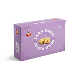 Lal Sweets Soan Papdi Premium || Made with Sugar and Fresh Almonds || Ready to Eat Indian Dessert || Indian Traditional Soan Papdi || Delicious Soan Cakes || Sweets Gift Box - 400g