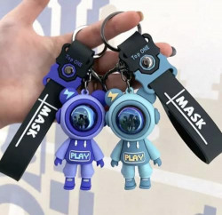 PLUSHSUTRA'S EXCLUSIVE PC KEYRING,KEYCHAIN SELECTION,MUST-HAVE ACCESSORY,AVID AUTOMOBILE ENTHUSIASTS,EXQUISITE TWIN PENDANT LOOP COSMIC EXPLORER KEY HOLDER,EXPERTLY CRAFTED,HOUSE KEYS AND CAR KEYS