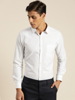 INVICTUS Men White Easy Care Slim Fit Opaque Formal Shirt