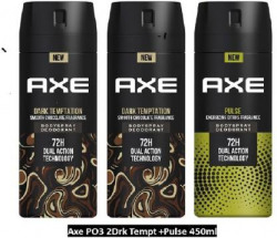 AXE Dark Temptation 150 ml (Pack of 2) and Pulse 150 ml Deodorant(3 It