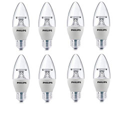 Philips 4-Watt 400-lumen Clear Candle E27 Base (Warm White, Pack of 8)