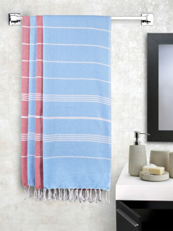 KLOTTHE Unisex Set Of 4 Striped 233 GSM Bath Towels
