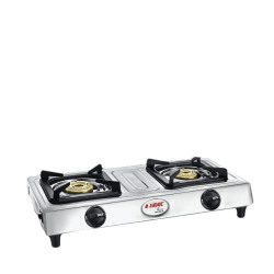 Judge by Prestige Aura Stainless Steel Manual Gas Stove JAG 06 (2 Burn