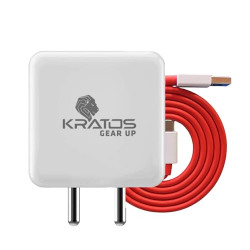 Kratos 65W Fast Charger Adapter & USB-A to Type C Cable Combo, Compati