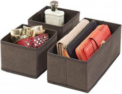 METRONAUT Set of 3 Closet Dresser Drawer Organizer Cube Basket Bins Co