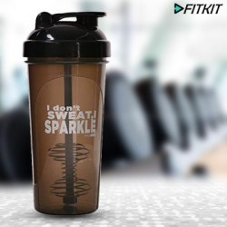 FITKIT Classic Bottle 700 ml Shaker(Pack of 1, Black, Plastic)