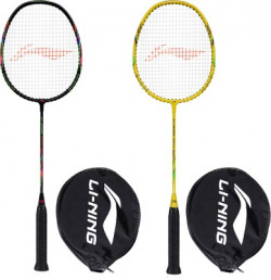LI-NING XP 2020 Black, Yellow Strung Badminton Racquet(Pack of: 2, 90