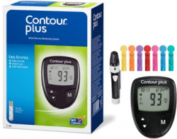 CONTOUR PLUS GLUCOMETER + 1 LANCING DEVICE + 5 COLOURED LANCETS, GLUCO