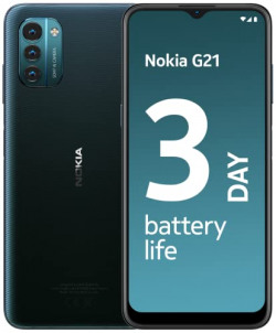 (REFURBISHED) NOKIA G21 ANDROID SMARTPHONE, DUAL SIM, 3-DAY BATTERY LI