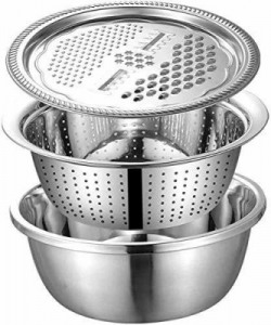 VATTU 3 IN 1 KITCHEN MULTIPURPOSE GRATER SALAD STAINLESS STEEL MAKER B