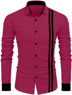 FINIVO FASHION Men's Cotton Regular Fit Casual Shirt (Claret, 44 - X-L