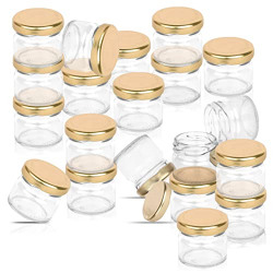 Pure Source India Round Mini Glass Jar Container With Airtight Metal C