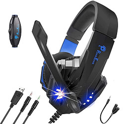 PunnkFunnk K20 Gaming Wired Over Ear Gaming Headphones with Mic, Compa