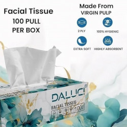 DALUCI Ultra-Soft 2-Ply Facial Tissue Box(100 Tissues)