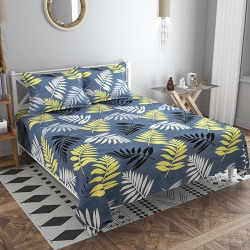 BSB HOME 120 TC DOUBLE PRINTED BEDSHEET WITH 2 PILLOW COVERS | 110 GSM