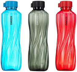 Amazon Brand - Solimo 1000 ml Plastic Water Bottle | Set of 3 |Multi C