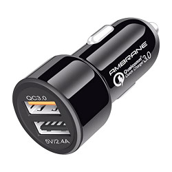 AMBRANE 30W FAST CAR CHARGER WITH DUAL OUTPUT, QUALCOMM QUICK CHARGE 3